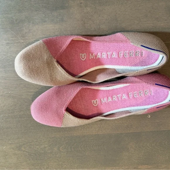 Rothy’s Women's Pink and Tan Shoes Marta ferri - Picture 2 of 7